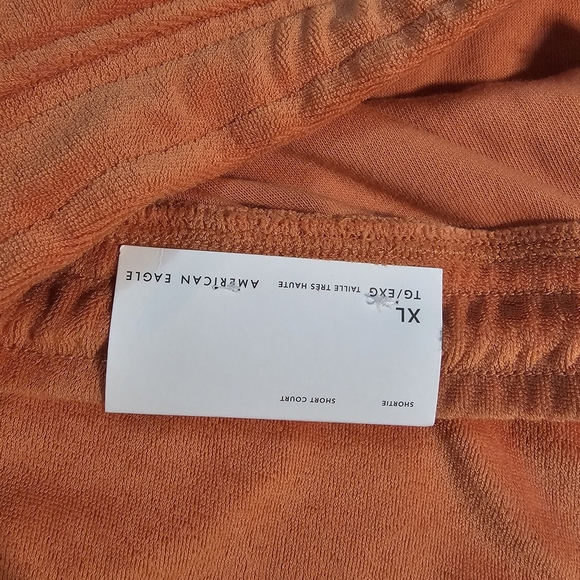 American Eagle Outfitters Orange Athletic Shorts Terry Cloth Elastic Waist Xl - Picture 6 of 9